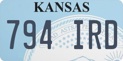 KS license plate 794IRD