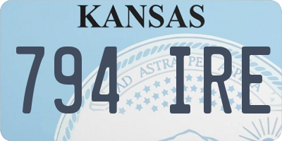 KS license plate 794IRE