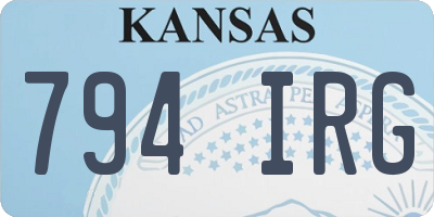 KS license plate 794IRG
