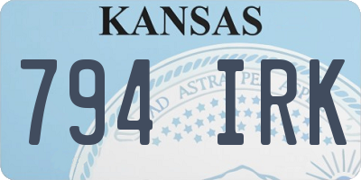 KS license plate 794IRK
