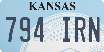 KS license plate 794IRN