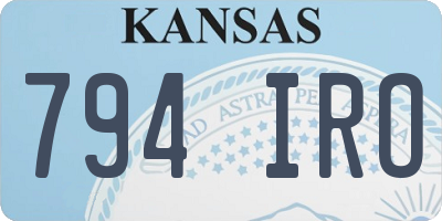 KS license plate 794IRO