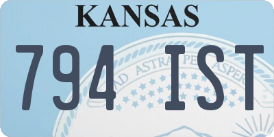 KS license plate 794IST