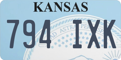 KS license plate 794IXK