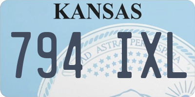 KS license plate 794IXL