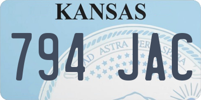 KS license plate 794JAC