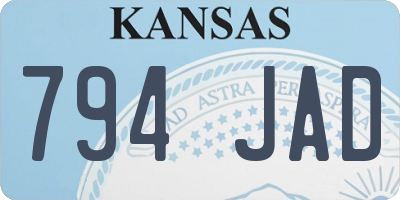 KS license plate 794JAD