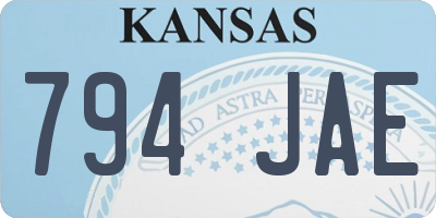 KS license plate 794JAE