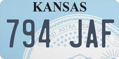 KS license plate 794JAF