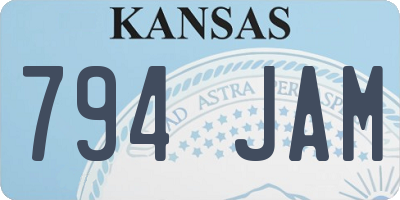KS license plate 794JAM
