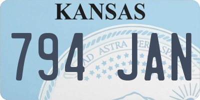 KS license plate 794JAN