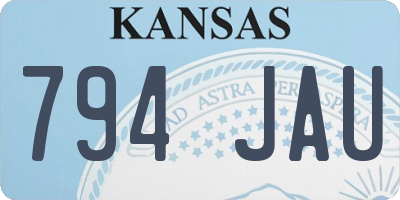 KS license plate 794JAU
