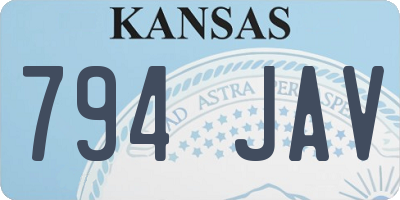 KS license plate 794JAV