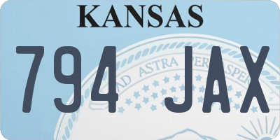 KS license plate 794JAX