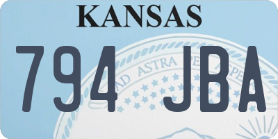 KS license plate 794JBA