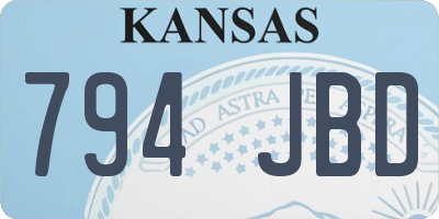 KS license plate 794JBD