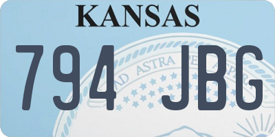 KS license plate 794JBG