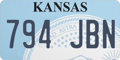 KS license plate 794JBN
