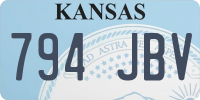 KS license plate 794JBV