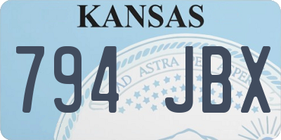 KS license plate 794JBX