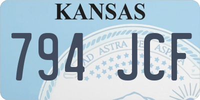 KS license plate 794JCF
