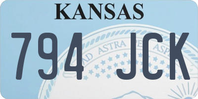 KS license plate 794JCK