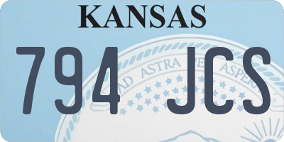 KS license plate 794JCS