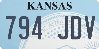 KS license plate 794JDV