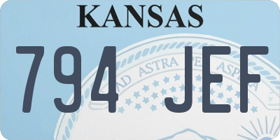KS license plate 794JEF