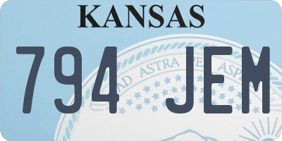 KS license plate 794JEM