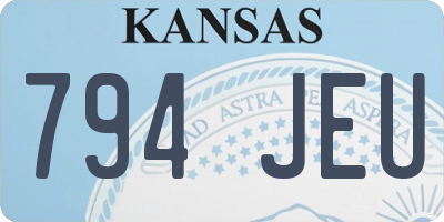 KS license plate 794JEU