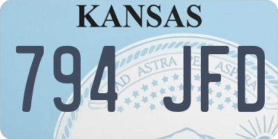 KS license plate 794JFD