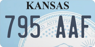 KS license plate 795AAF