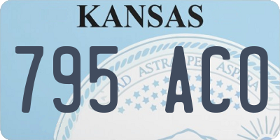 KS license plate 795ACO