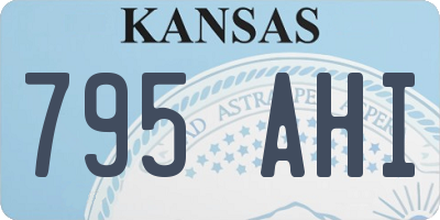KS license plate 795AHI