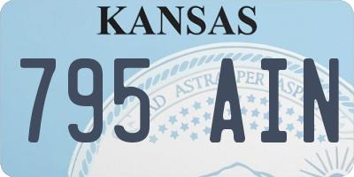 KS license plate 795AIN