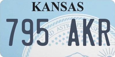 KS license plate 795AKR