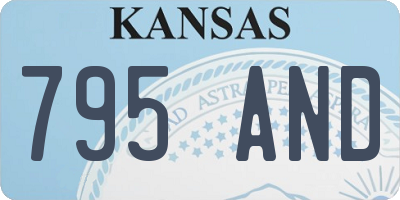 KS license plate 795AND
