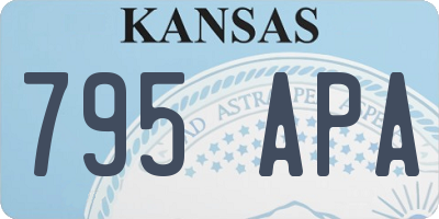 KS license plate 795APA