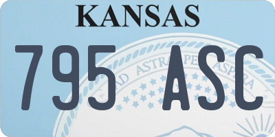 KS license plate 795ASC