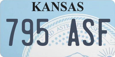KS license plate 795ASF
