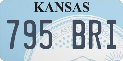 KS license plate 795BRI