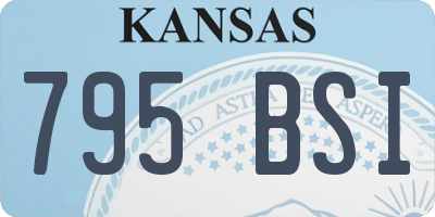 KS license plate 795BSI