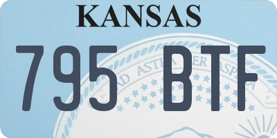 KS license plate 795BTF