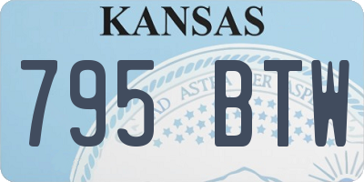 KS license plate 795BTW