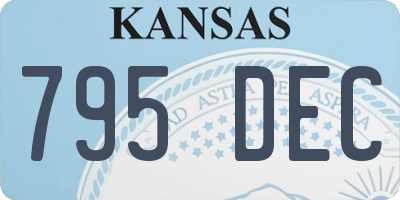 KS license plate 795DEC
