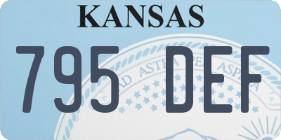 KS license plate 795DEF