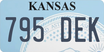 KS license plate 795DEK