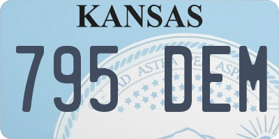 KS license plate 795DEM