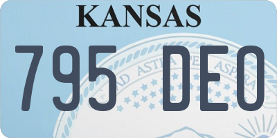 KS license plate 795DEO